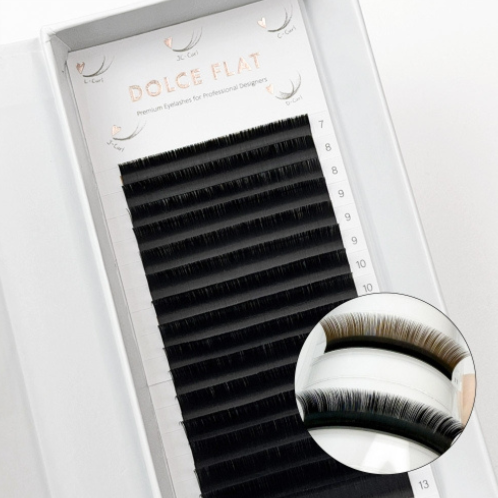 Dolce Flat Lash Extensions – Black | 16 Lines