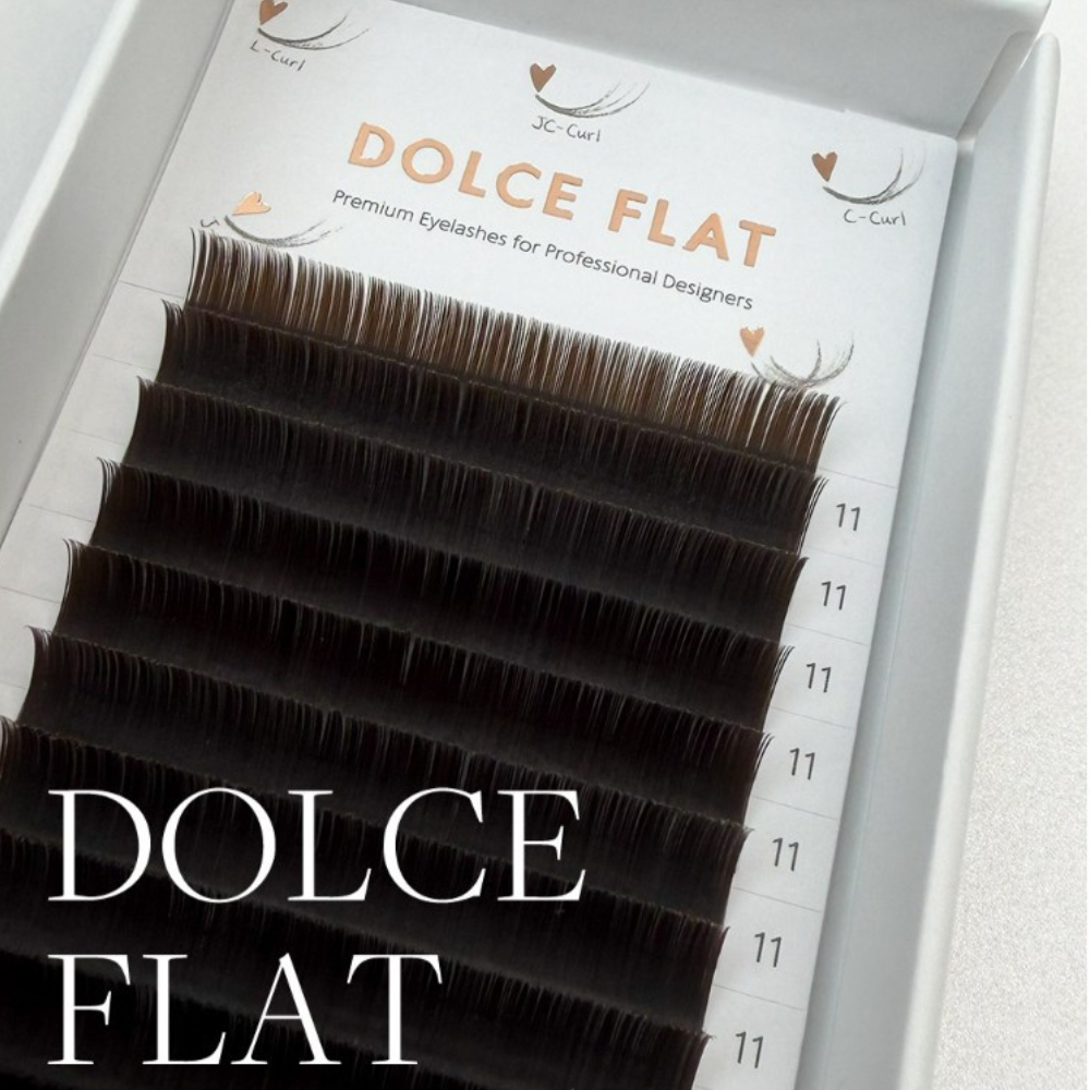 Dolce Flat Lash Extensions – Black | 16 Lines